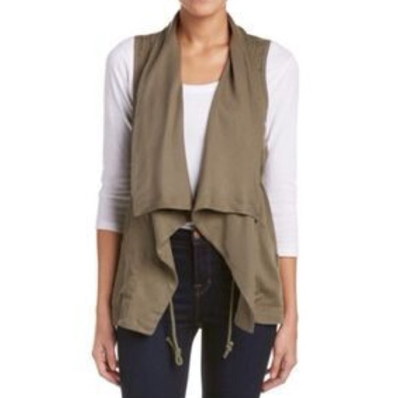NWT FATE Women’s Open Cinch Waist Pocket Vest- Army Green/ Size Small - Picture 1 of 8